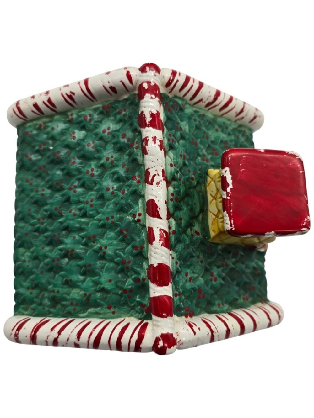 Hand Painted Gingerbread House Cookie Jar Christmas Candy Cane Ceramic Holiday‎ - Picture 5 of 6
